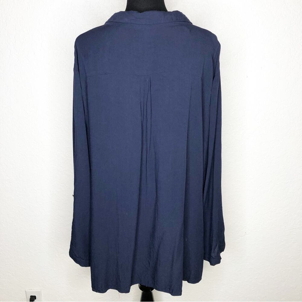 City Chic navy blue gold button down top size XXL / 24 - Picture 16 of 16